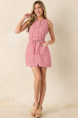 Minkpink Freya Red Stripe Cotton Shift Dress