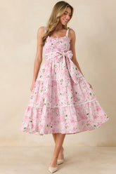 Prosperina Darcy Light Pink Floral Print Cotton Maxi Dress