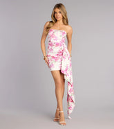 Nora Floral Taffeta Sash Mini Dress