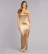 Kellie Satin Corset Lace-Up Formal Dress