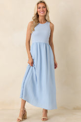 Z Supply Light Blue Charlotte Ribbed Midi Dress