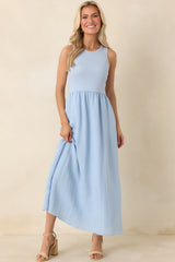 Z Supply Light Blue Charlotte Ribbed Midi Dress