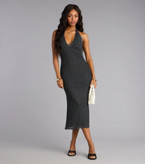 Retro Romance Halter Midi Dress