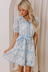 Sweet Embrace Floral Eyelet Mini Dress