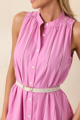 Frnch Teahupoo Pink Stripe Cotton Maxi Dress