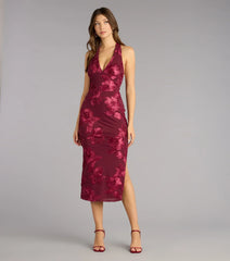 Midnight Garden Floral Midi Dress